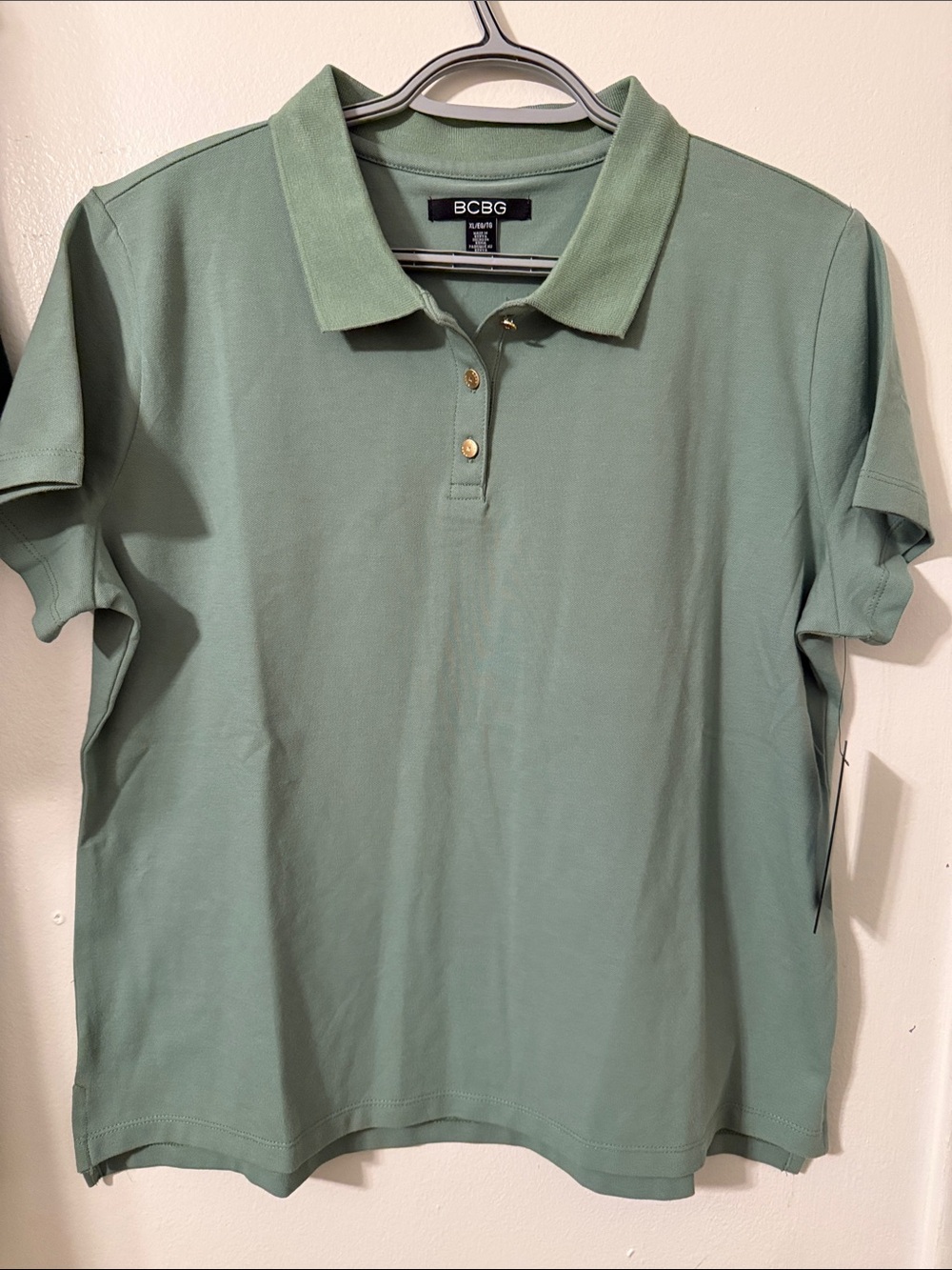 BCBG Men’s Sage Green Short-Sleeve Polo